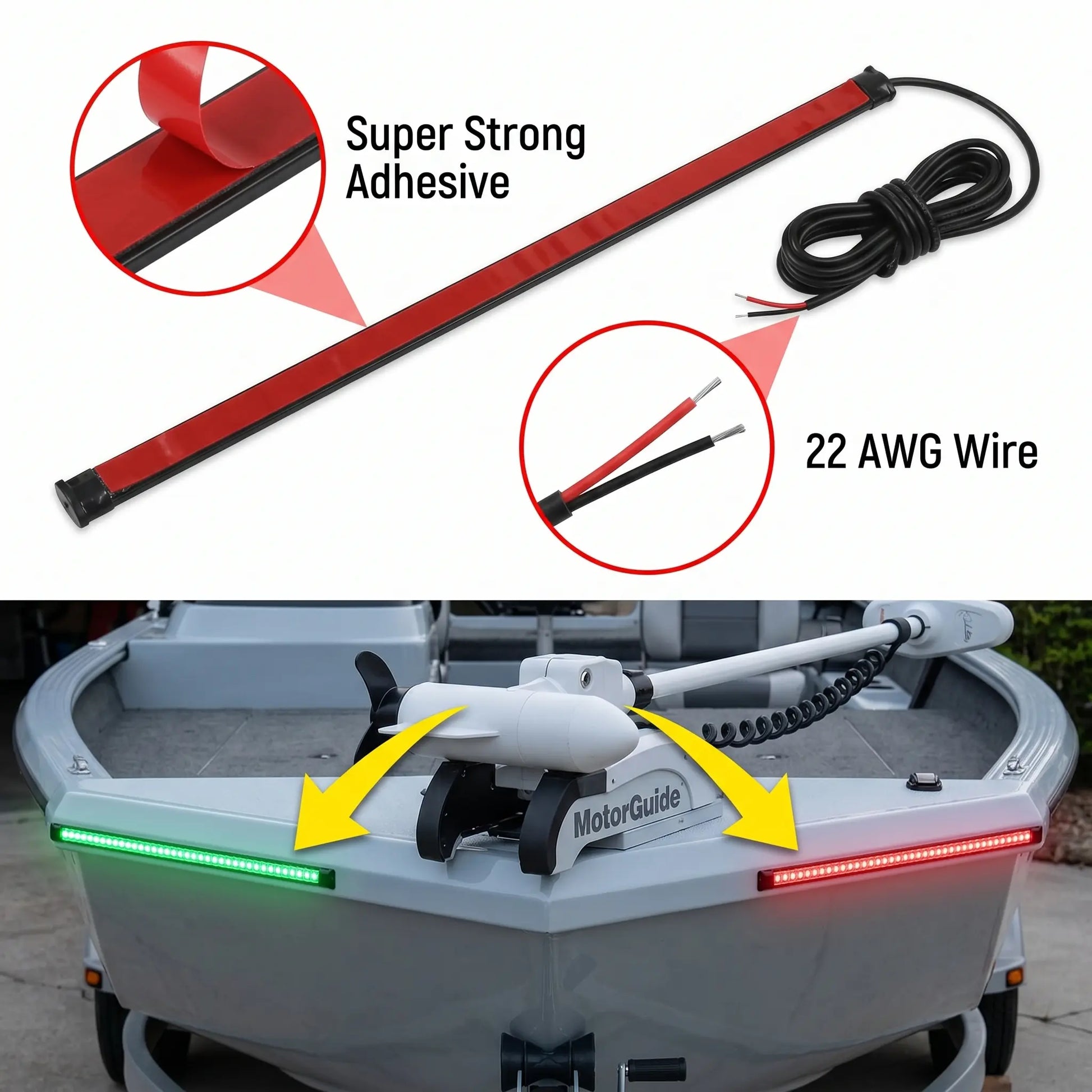 LED Bow Lights IP67 Waterproof Navigation Lamps for Pontoon Kayak Boat Gift