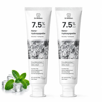 Drwhiten Nano Hydroxyapatite Toothpaste – 7.5% Nhap Fluoride-Free Enamel Repair & Sensitivity Relief, Whitening Toothpaste, Mint Flavor, 4.23 Oz