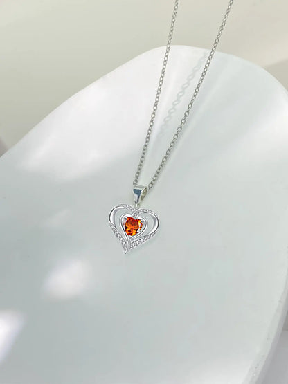 Nested Hearts Birthstone Pendant Necklace with Eternal Flower - Comes with Exquisite Rose Gift Box Romantic Gift Set Jewelry Gift for Valentine'S Day & Birthday,A Gift for My Wife, Mother, and Girlfriend