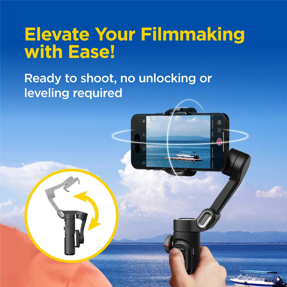 AOCHUAN 3-Axis Gimbal Stabilizer for Smartphone, Gimbal W/Rgb Magnetic Fill Light Upgraded Face Tracking Focus Wheel Foldable Iphone Gimbal for Iphone/Android Phone Gimbal Vlog Recording Smart XE-3