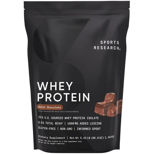Sports Research Whey Protein - Sports Nutrition Whey Isolate Protein Powder - 5 Lb Bag Bulk Protein Powder 25G per Serving