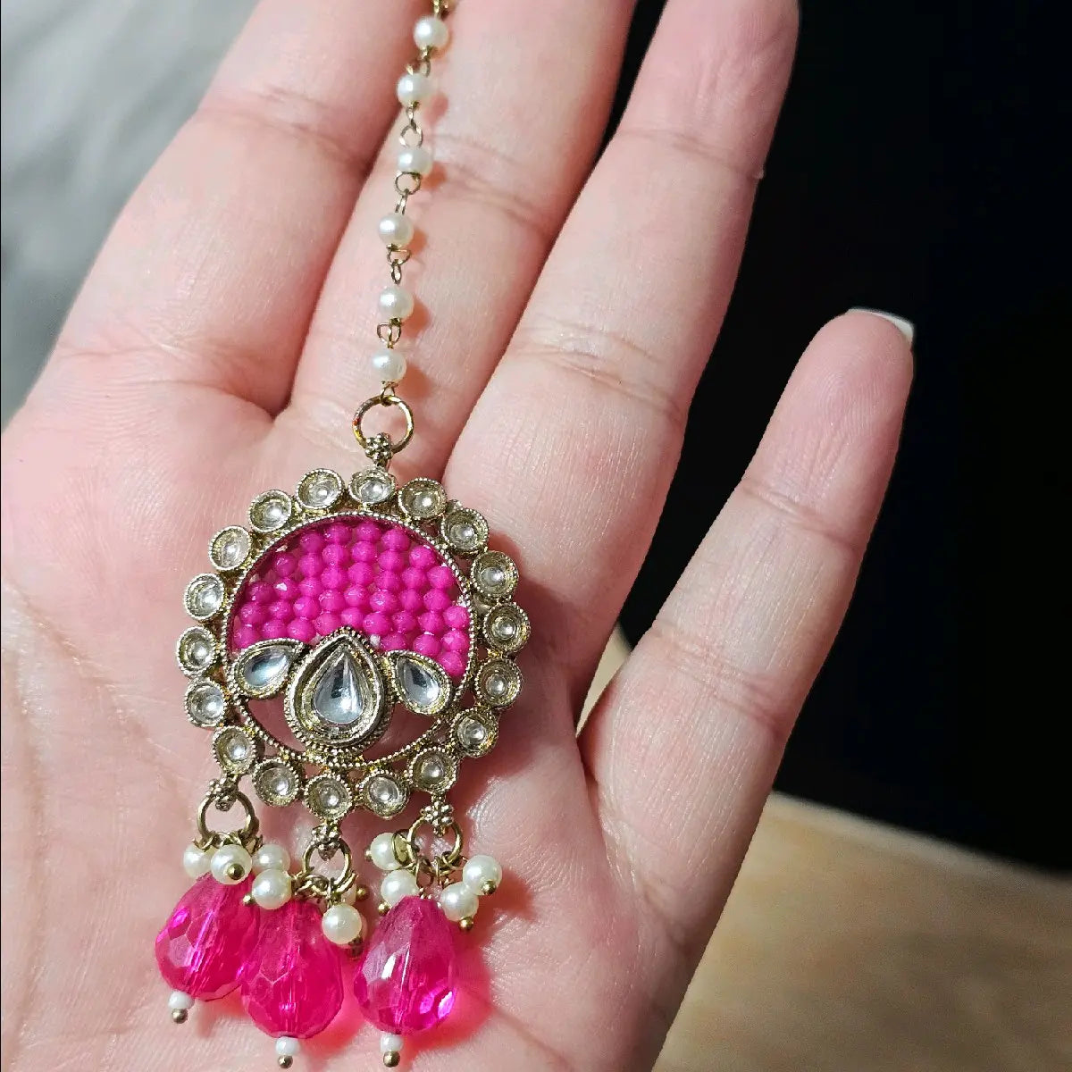 Traditional Indian Pakistani Desi Necklace Earrings Tikka Set