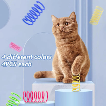 Cat Spring Toys, 16/80 Pack Cat Spiral Springs for Indoor Cats, Colorful & Durable Plastic Spring Coils Attract to Swat, Bite, Hunt, Interactive Toys for Kittens