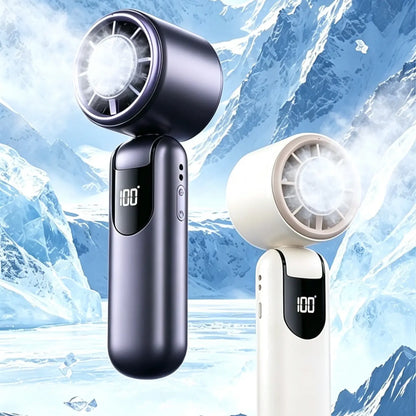 4-In-1 Portable Handheld Turbo Fan, 21,000 RPM Powerful Airflow, 12H Runtime, Digital Display, 120° Foldable Personal Mini Desk Fan for Travel, Home, and Office Summerwins
