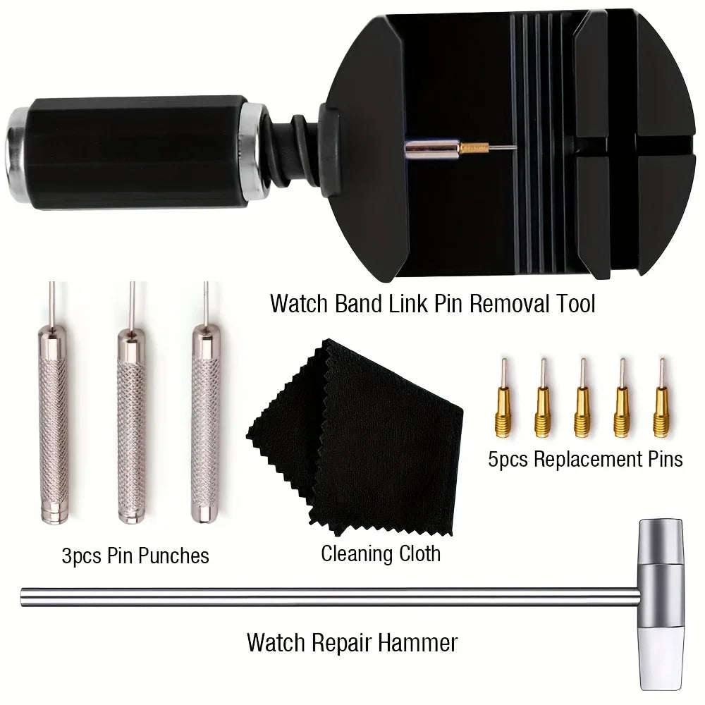 Watch Link Removal Tool Kit, Watch Band Tool Strap Chain Pin Remover Repair Tool Kit for Watch Band Strap Adjustment, Watc