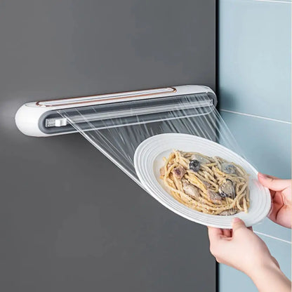 Magnetic Refillable Plastic Wrap Dispenser with Cutter Tin Aluminum Foil Dispenser Cutter Film Wrap Dispenser Kitchen Tool