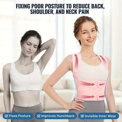Women'S Adjustable Full Back Posture Corrector Brace, Breathable Posture Belt, Posture Strap Support for Shoulder Stretch, Spine Alignment, Upper and Lower Back Pressure Relief, Waist Trimmer Belt for Healthcare, Posture Straightener