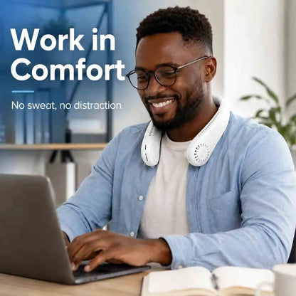 Hands-Free Neck Fan – Portable Wearable Cooling, Lightweight U-Shaped Design for Summer Travel, Outdoor Activities, Office, Commuting & Everyday Comfort