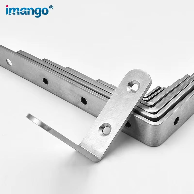 Stainless Steel 90 Degree Angle Bracket Corner Brackets Joint Bracket Fastener Furniture Door Cabinet Screens Wall with Screws