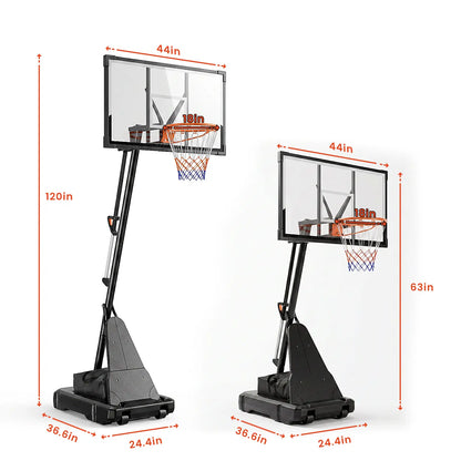 DAYAGO Portable Basketball Hoop System, 8.5 FT Height Adjustable Goal for All Ages with 33" Backboard and Wheels for Driveway & Indoor/Outdoor Play