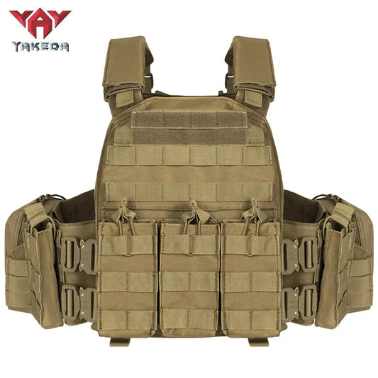 YAKEDA VT-6031-6 Active Tactical Chest Vest, 600D Polyester Tactical Gear, Protective Equipment for Sports Activities