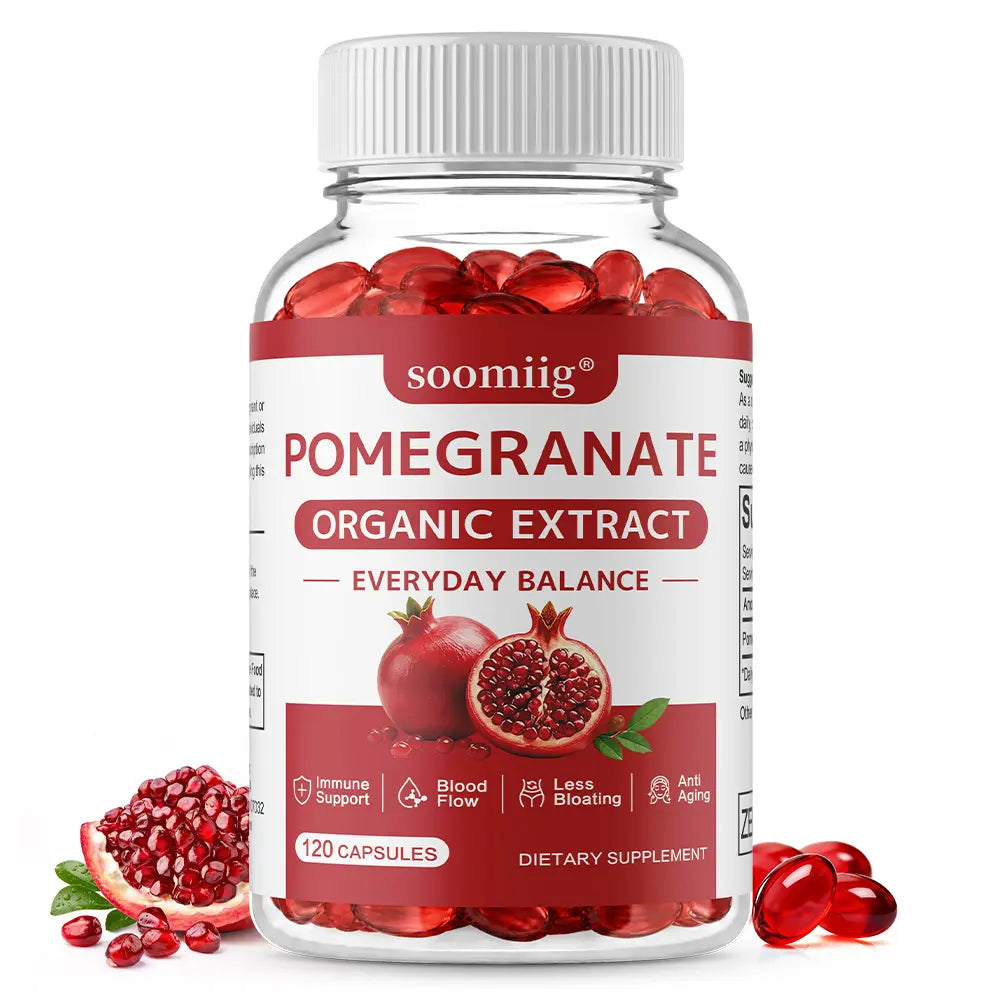 Soomiig Pomegranate Fruit Health Supplement, Supports Daily Physical Balance and Immune Health, 120 Capsules