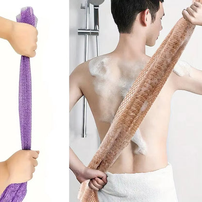 Mesh African Net Bath Sponge Water-Absorbent Long Strip Shower Scrubber Quick Foaming Lightweight Exfoliating Bath Towel