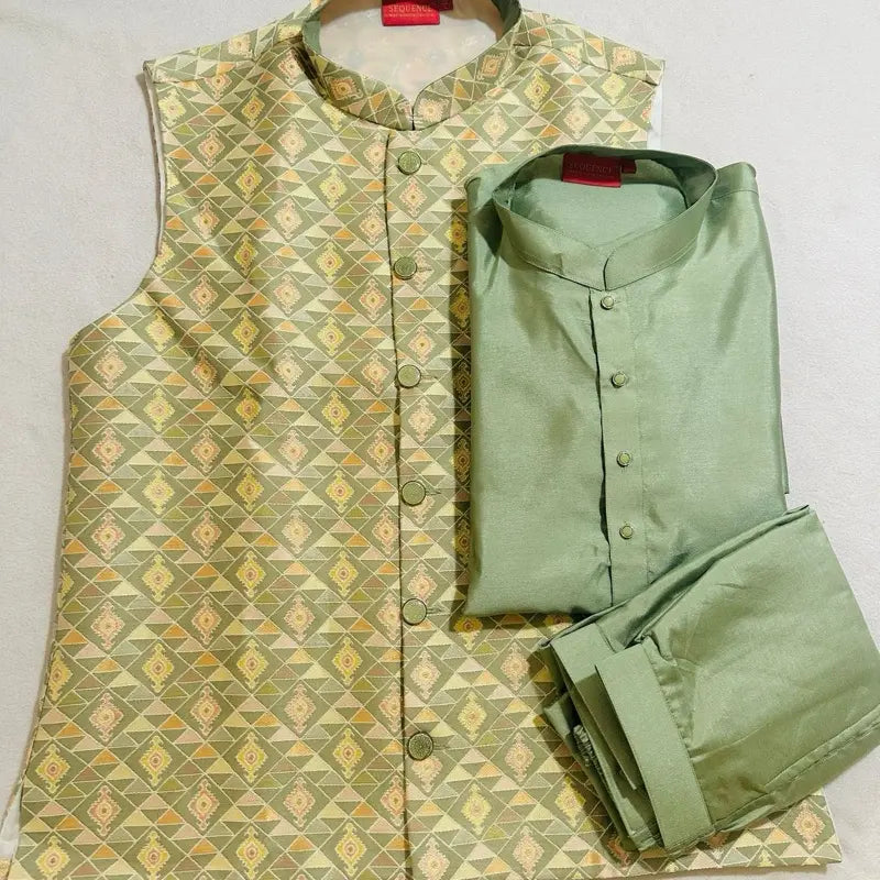 Kurta Set Men'S Elegant Jacket with Comfortable Fit for Suits - Menswear