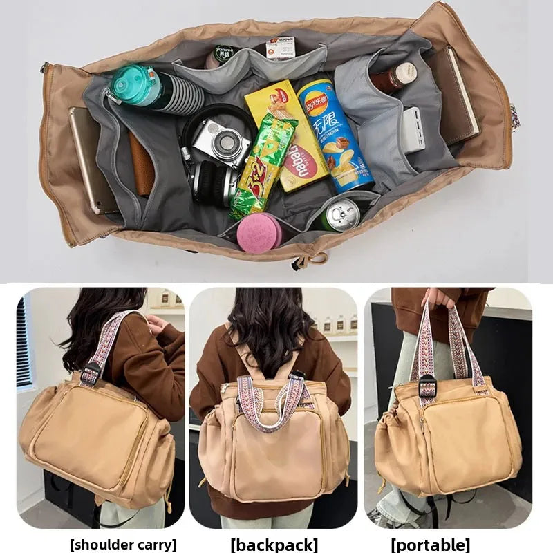 3-In-1 Mommy Bag Baby Diaper Bags Multifunctional Women'S Tote Backpack Travel Duffel Airport Bags Foldable Gym Bag
