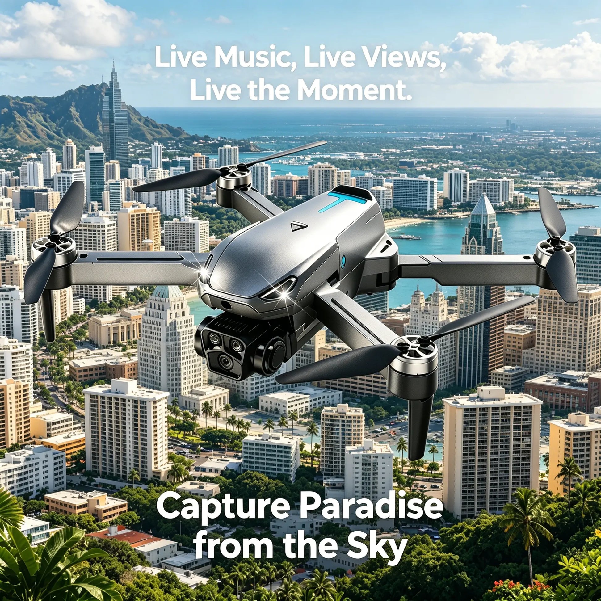 2026 Foldable Aerial M8 Pro Drone with 4K UHD EIS Anti-Shake Camera, GPS Precise Positioning System, 5G Wifi FPV Real-Time Transmission, Intelligent Obstacle Avoidance, Auto Return, 360° Stunt Roll, 2 Batteries for Adults Beginners Aerial Photography