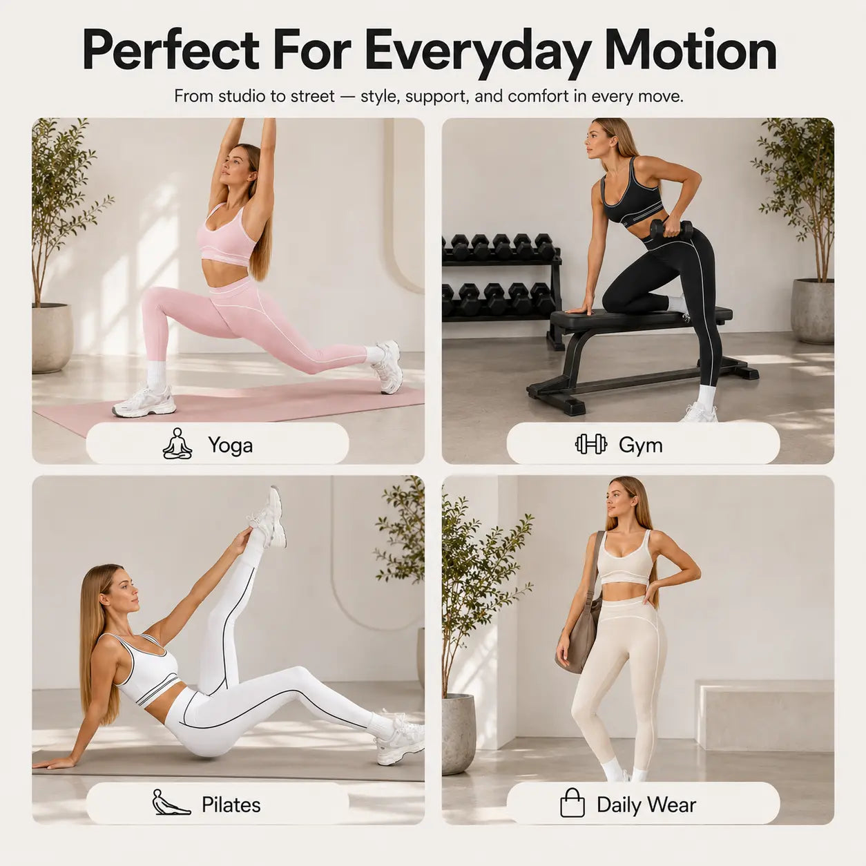 Women’S 2 Piece Seamless Workout Set – Sports Bra & High Waist Leggings