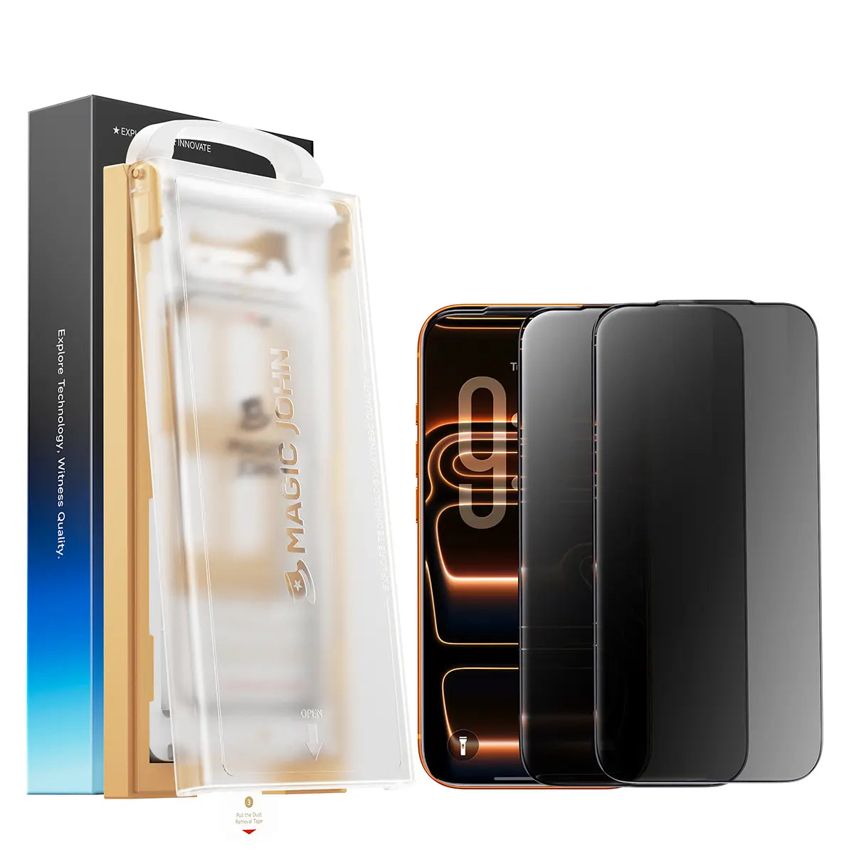 MAGIC JOHN AR Anti-Glare HD Screen Protector for Phone, Outdoor Sunlight Clear Viewing | Ultra-Thin Black Border Full Coverage | 3D Curved Edge Smooth Touch | Earpiece Dust Protection | Scratch & Impact Resistant | AR Clarity / 28° Privacy Options