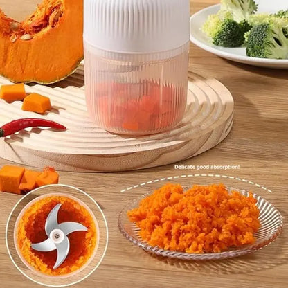 Electric Garlic Crusher, 300ML Cordless Rechargeable, Blue | Portable Mini Food Processor, Vegetable Chopper, for Garlic Onion Ginger Chili Nuts Fruit Meat