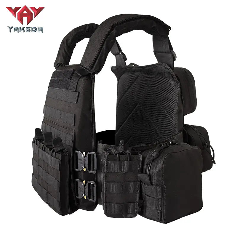 YAKEDA VT-6031-6 Active Tactical Chest Vest, 600D Polyester Tactical Gear, Protective Equipment for Sports Activities
