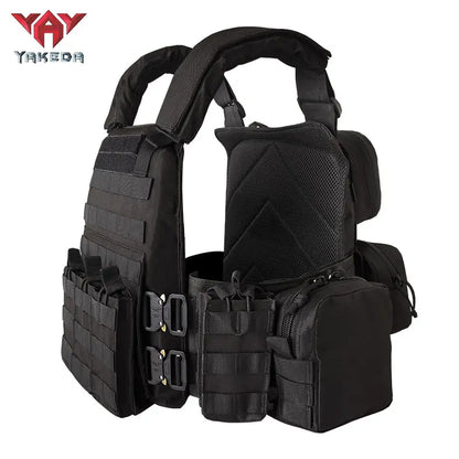 YAKEDA VT-6031-6 Active Tactical Chest Vest, 600D Polyester Tactical Gear, Protective Equipment for Sports Activities