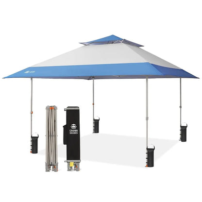 CROWN SHADES 13X13 Pop up Canopy, Outdoor Canopy Tent, Gazebo for Backyard & Patio Furniture, Foldable Sun Shade, Beige&Coffee