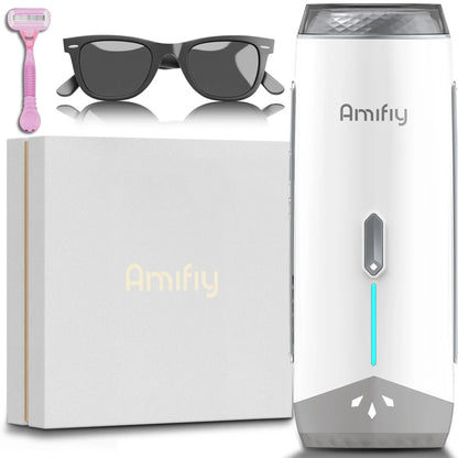 AMIFIY Painless IPL Laser Hair Removal Machine for Women Men with Ice Cooling 3 Intensity Levels 2 Treatment Modes Face Body Kit Razor Glasses Home Use
