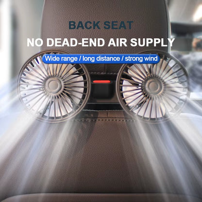 Cooling Car Fan Headrest Double Head Fans for Rear Seat 180Cm USB Cable Free-Adjustment 3-Speed Strong Wind Auto Fan