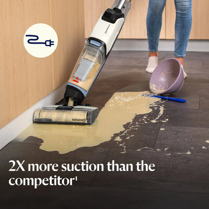 BISSELL® Crosswave® Edge All-In-One Floor Cleaner, Vacuums & Mops Simultaneously, Pet Hair & Hard Floors, Zerogap™ Baseboard Cleaning, Corded, 4111A
