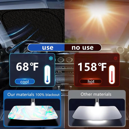 #Summervibes Laser Car Windshield Sunshade Iridescent Sun Shade, Foldable Universal Upgrade Enhanced UV Rays Reflective Sun Visor Shade Keeps Vehicle Cool #Summervibes