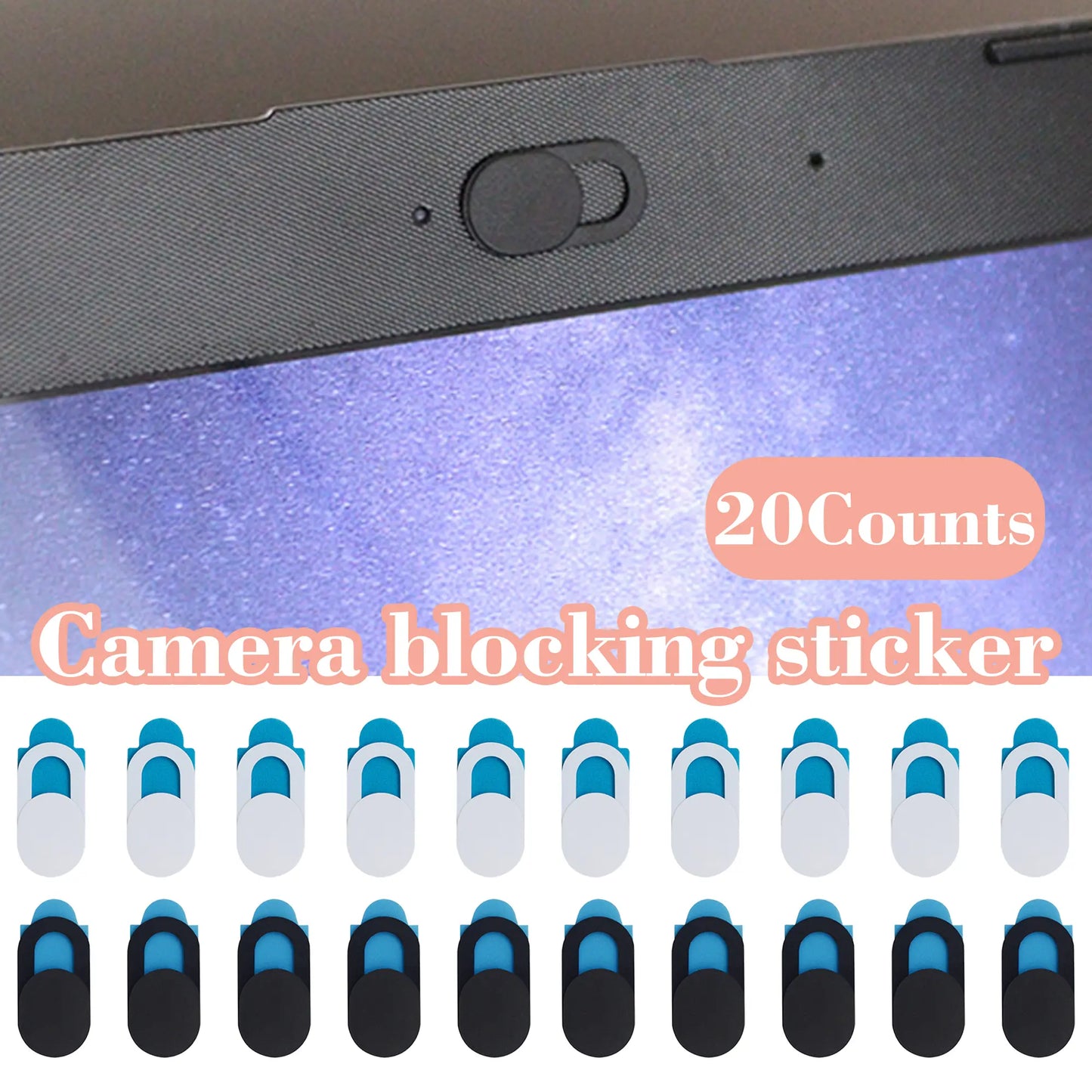 20 Counts Webcam Cover Slide, Camera Blocker for Home Privacy Security