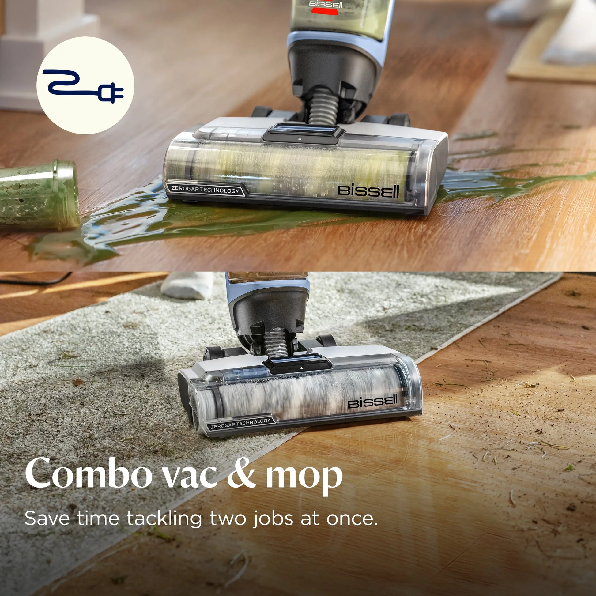 BISSELL® Crosswave® Edge All-In-One Floor Cleaner, Vacuums & Mops Simultaneously, Pet Hair & Hard Floors, Zerogap™ Baseboard Cleaning, Corded, 4111A