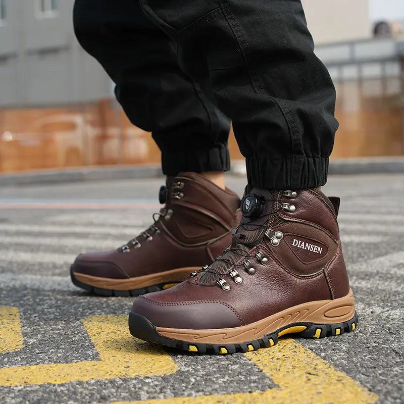 Fashion Safety Shoes Men'S Work Steel Toe Shoes Indestructible Protective Shoes Puncture-Proof Security Footwear Slip-Resistant Shoes Work Life Waterproof Shoes Wear Resistant Roofing Shoes,Father'Sdaygifts