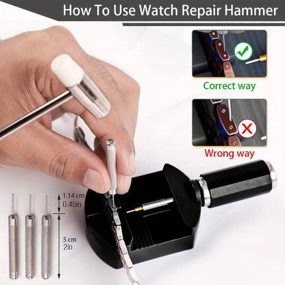 Watch Link Removal Tool Kit, Watch Band Tool Strap Chain Pin Remover Repair Tool Kit for Watch Band Strap Adjustment, Watc