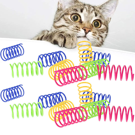 Cat Spring Toys, 16/80 Pack Cat Spiral Springs for Indoor Cats, Colorful & Durable Plastic Spring Coils Attract to Swat, Bite, Hunt, Interactive Toys for Kittens