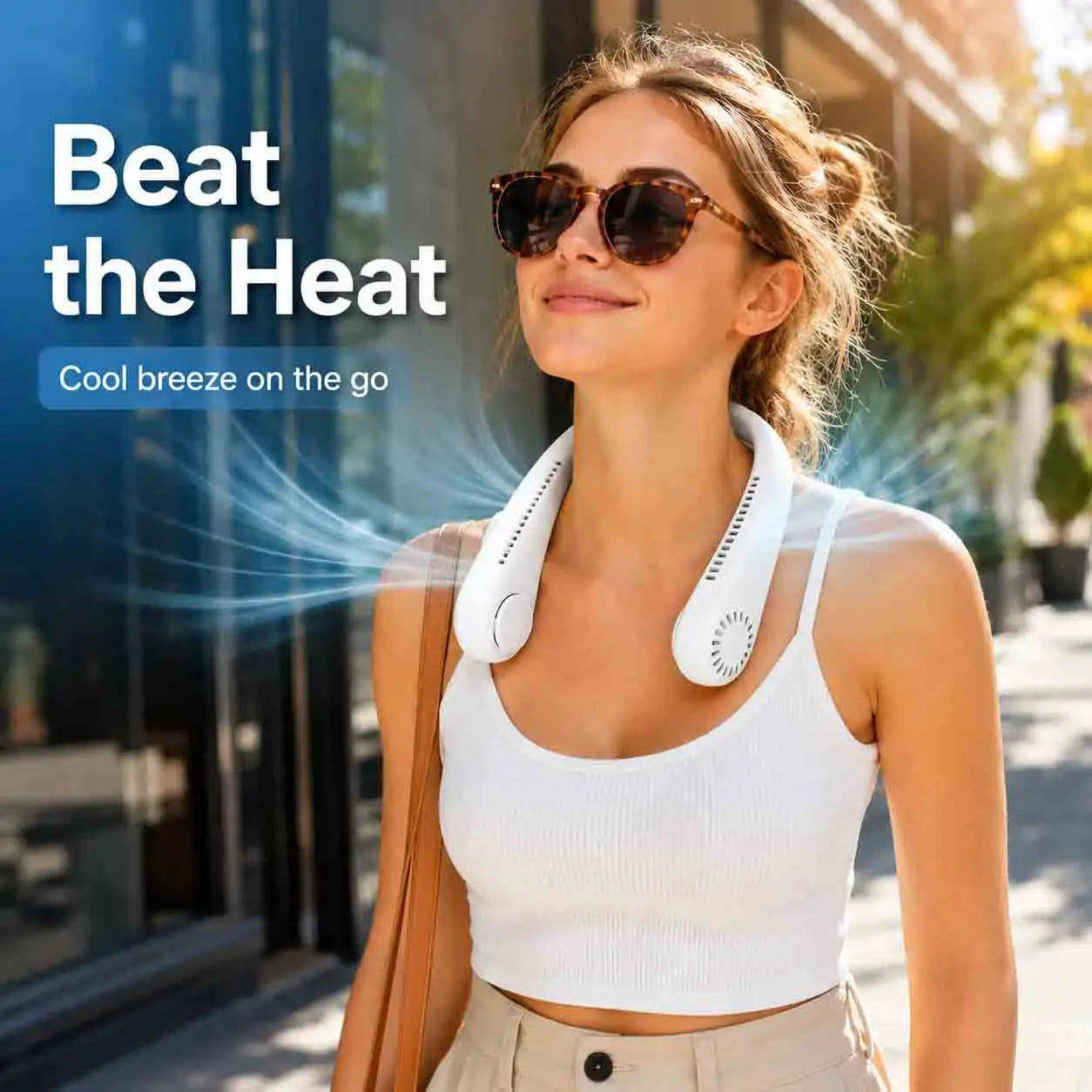 Hands-Free Neck Fan – Portable Wearable Cooling, Lightweight U-Shaped Design for Summer Travel, Outdoor Activities, Office, Commuting & Everyday Comfort