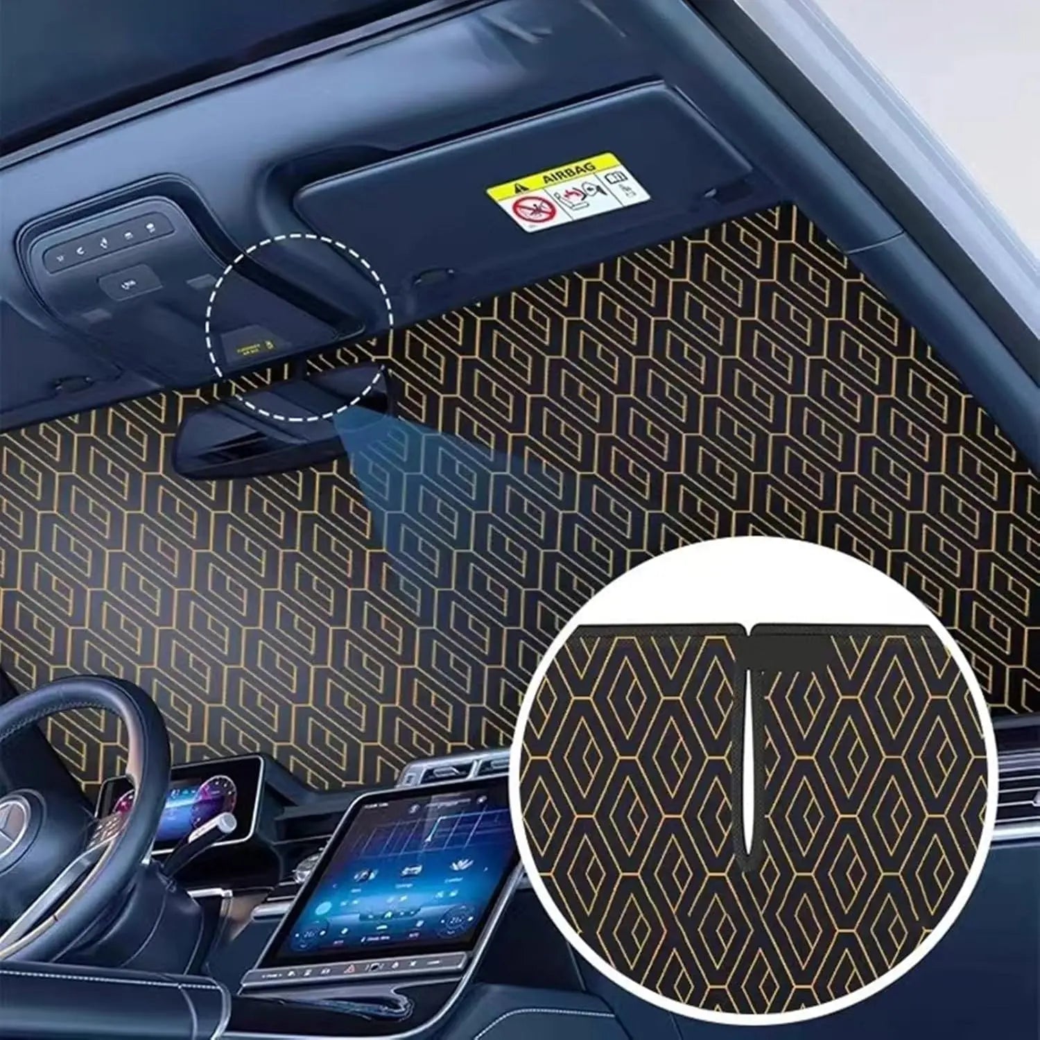 #Summervibes Laser Car Windshield Sunshade Iridescent Sun Shade, Foldable Universal Upgrade Enhanced UV Rays Reflective Sun Visor Shade Keeps Vehicle Cool #Summervibes