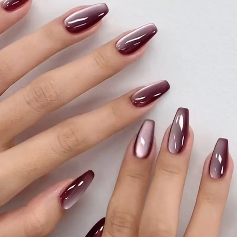 24Pcs Square Medium-Length Nails, Gradient Nude Fake Nails, Reusable, Beginner-Friendly, Includes Jelly Glue and Nail File, Nail Manicure Kit, Nail Designs, Nail Kit Set