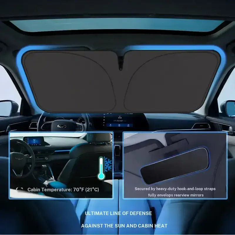 Laser Car Windshield Sun Shade | Reflector Sunshade Offers Ultimate Protection for Car Interior | Cool Reflective Sun Blocker Fits Sedan/Suvs, Mpvs. (57X31 In),Summervibes Summerwins