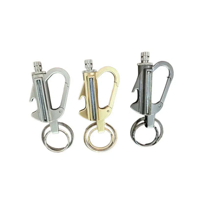 3-In-1 Flint Fire Starter Keychain - Waterproof, Windproof, Refillable Kerosene Permanent Match with Bottle Opener, Emergency Survival EDC Multitool for Camping, Hiking, Metal Gift for Men（Doesn'T Include Fuel）