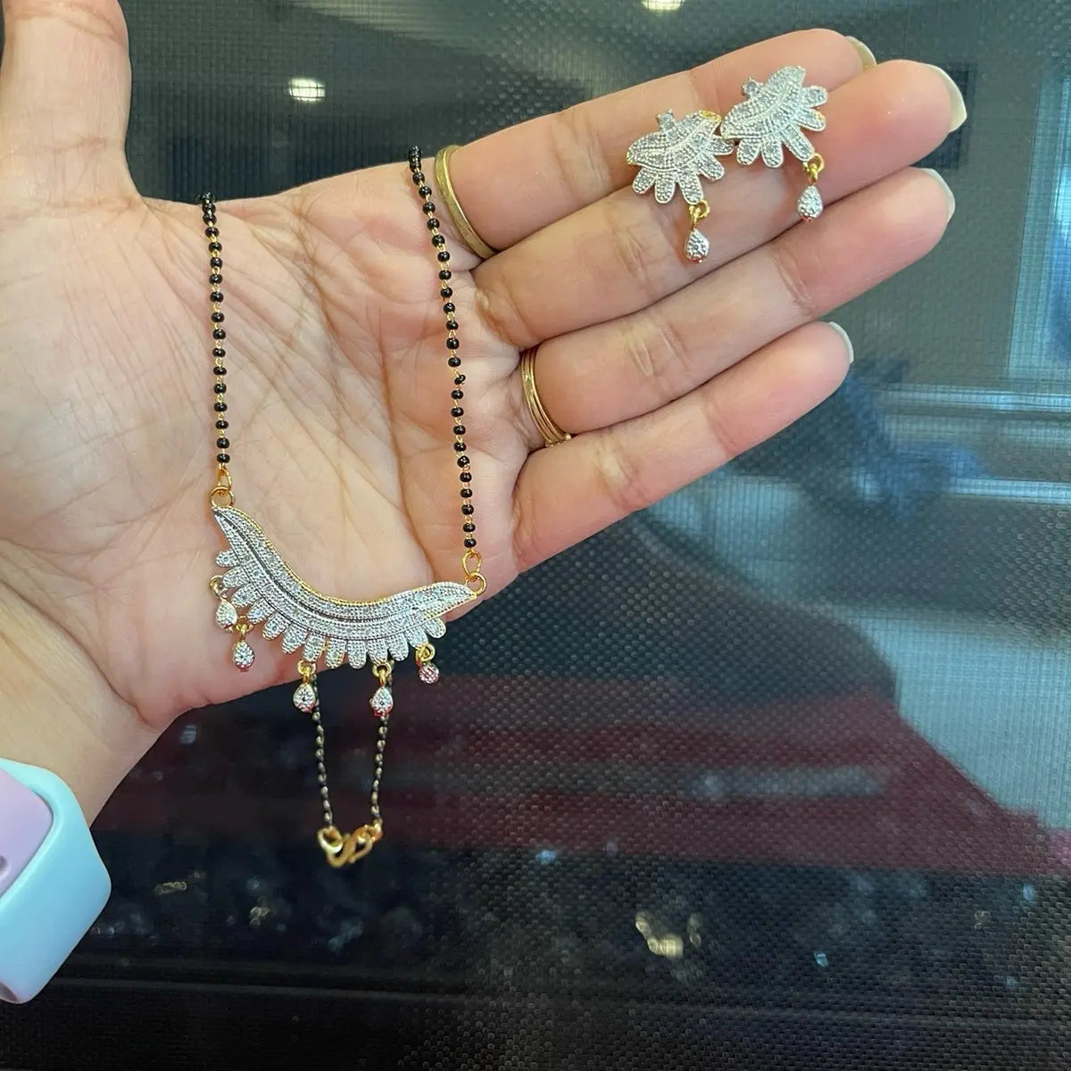 Traditional AD Magalsutra with Ear Stud