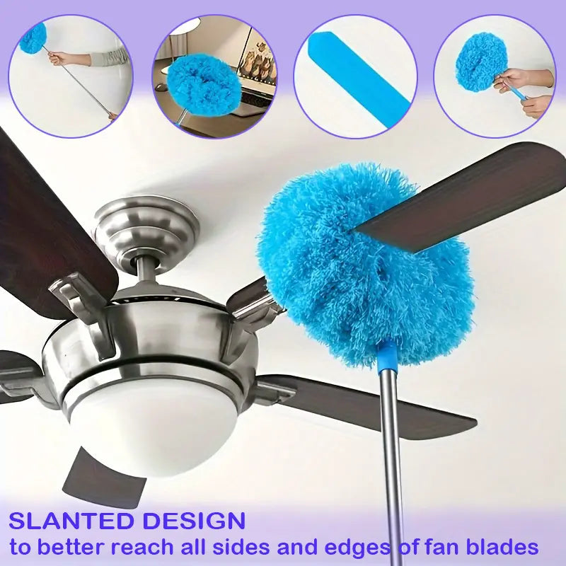Ceiling Fan Cleaner with Extendable Pole, Adjustable & Detachable Blades, for High Ceilings, Windows and Furniture