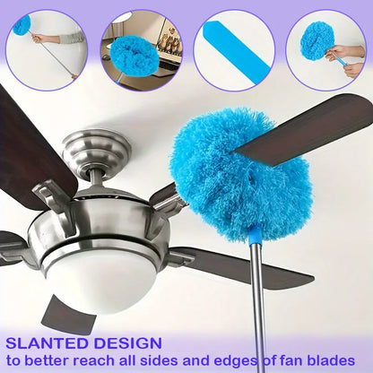 Ceiling Fan Cleaner with Extendable Pole, Adjustable & Detachable Blades, for High Ceilings, Windows and Furniture
