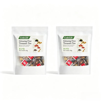 Wellness Scented Tea, Traditional Ginseng Five Treasure Formula with Red Date, Wolfberry and Mulberry