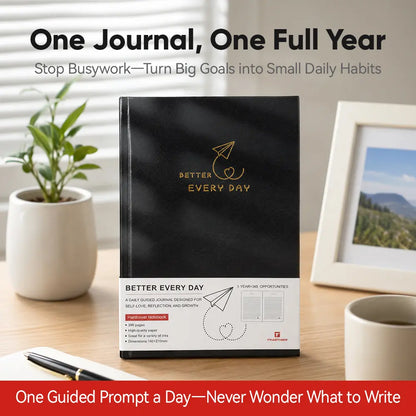 365-Day Progress Planner - Self Improvement Journal, Notebook, Self-Improvement Guide & Action Manual: Master Routine, Achieve Goals via Daily Practices, Goal Tracking & Actionable Steps for 1-Year Habit Building (Journaling Supplies)