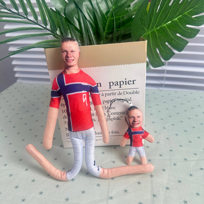 Soccer Player Plush Doll, Abstract Jointed Figure, Poseable Soft Toy for Room Decor, Funny Gift Idea for Football Fans