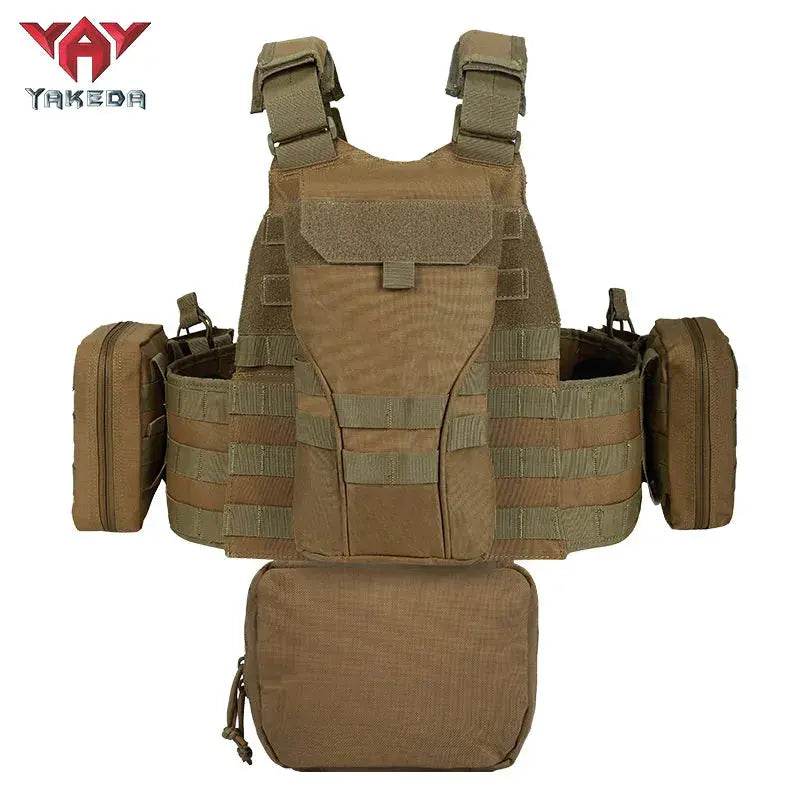 YAKEDA VT-8832TB Tactical Lightweight Tactical Chest Vest - Summer Outdoor Camouflage Equipment with Multiple Pockets, Multifunctional Protective Gear