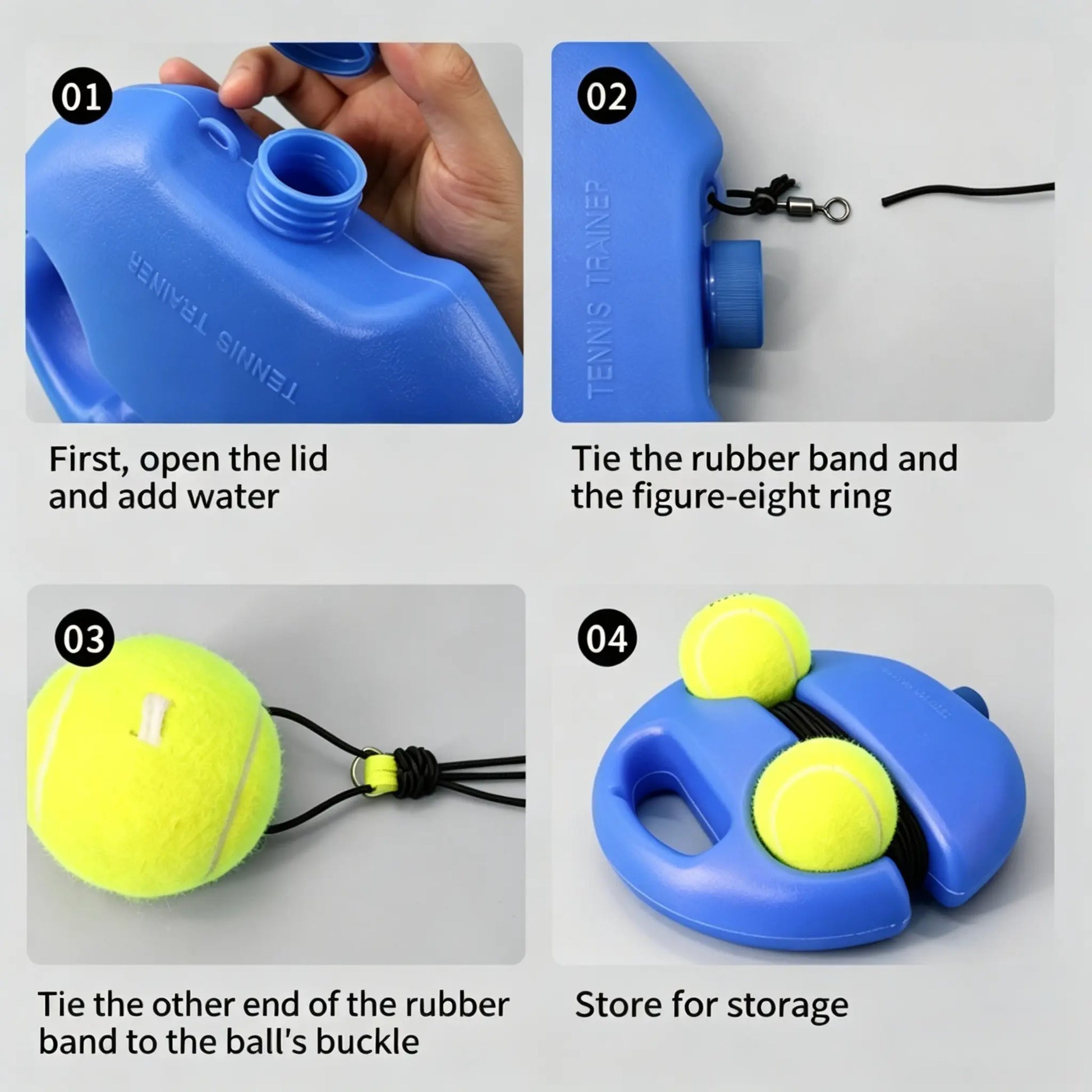 Tennis-Trainer Set 2Pcs Tennis Bouncing Balls Tennis Ball | Portable Innovative Ball Game for Outdoors, in the Garden, in the Park for Children & Adults