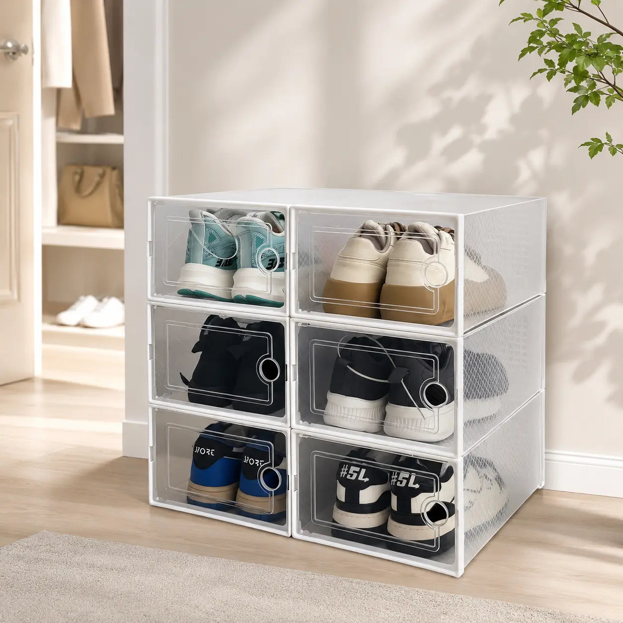 Premium Shoe Organizer with Magnetic Door - Perfect Display & Protection for Your Footwear