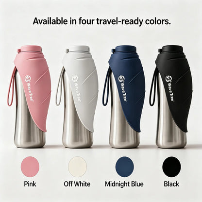 2 in 1 Dog Bowl & Water Bottle, Bpa-Free 24 Fl Oz/835 Ml Portable Dog Water Dispenser with Flip-Top Bowl, Leakproof Travel Pet Bottle for Walking, Hiking, Camping & Outdoor Adventures
